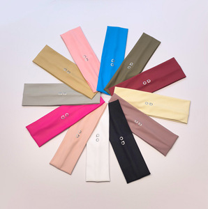Diadema elástica de nailon de doble cara de color liso para yoga, deportes al aire libre, absorbente de sudor, de gran venta transfronteriza - Product Image 1