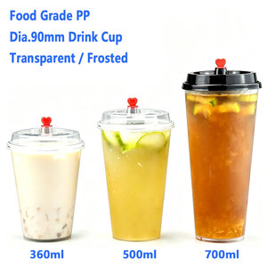 Vaso de Plástico PP Desechable de 22oz con Tapa, 90mm de Diámetro, Reciclable, Logotipo Personalizado - Product Image 1