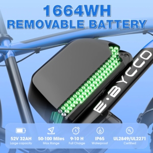 Vélo <span class=keywords><strong>de</strong></span> montagne électrique à double moteur 4000W 52V 32Ah avec cadre en aluminium 7 vitesses, pneus tout-terrain 24*4'', freins à <span class=keywords><strong>disque</strong></span> hydrauliques - Product Image 4