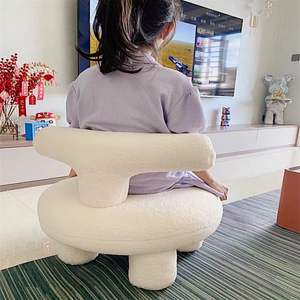 Taburete Redondo Moderno de Espuma, Otomana Suave para el Hogar, Silla para Sala de Estar o Dormitorio, Estilo de Diseño Escandinavo - Product Image 4