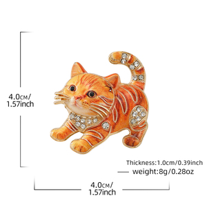 Broches de Gato Adorables al por Mayor para Mujer, Unisex, 5 Colores, con Pedrería, Lindos Animales, Broches Casuales para Fiestas, Regalos para Mujeres y Niños - Product Image 4