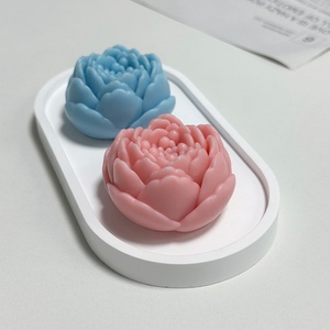 Moule en silicone 3D DIY pour bougie en résine florale, pivoine, pour décoration intérieure, moule à bougie parfumée, vente en gros - Product Image 1