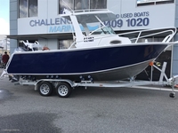 Perahu Cepat Aluminium 6.25m Semi-tertutup Tahan Angin dengan Lambung Aerodinamis, Mesin Luar 150HP, Kabin Tengah untuk Memancing, Dijual