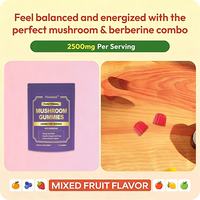 Gummies Super Extraits de Champignons Tout-en-un Rosebest Formule Personnalisée Saveur 2500mg Crinière de Lion, Reishi & Queue de Dinde avec Berbérine
