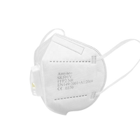 Masque anti-poussière non tissé FFP2, équipement de protection individuelle (EPI), respirateur blanc avec valve et attaches auriculaires