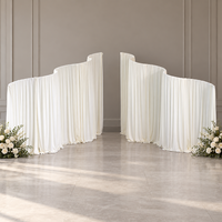 Arche de mariage en métal de luxe en forme de vague, support de toile de fond réglable en hauteur, cadre de scène pour drapage, événementiel, banquet, fond de fenêtre
