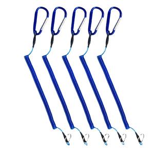 Ztc013 เชือกนิรภัยสำหรับตกปลา 1 เมตร สายสปริงพลาสติกพร้อมคาราบิเนอร์ ความแข็งแรงสูง ป้องกันการตก สำหรับคีมตกปลา อุปกรณ์จับปลา - Product Image 4