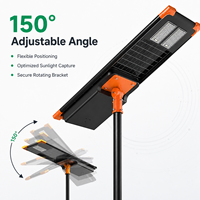 Lampadaire solaire extérieur en aluminium de haute qualité, réglable, alimenté par LiFePO4, 40W 60W 80W 100W 120W 150W