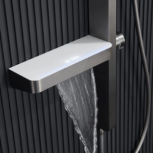 Verdecktes Dusch armatur set mit konstanter Temperatur 4-Funktions-Duschsystem mit Leiter-Klavierschlüssel-Design und LED-<span class=keywords><strong>Atmosp</strong></span> - Product Image 6