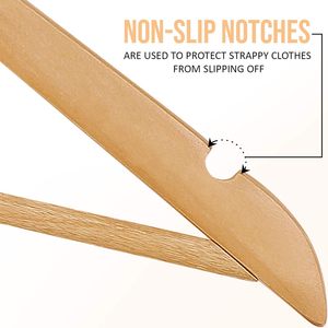 Home Lot de 20 cintres en bois de qualité supérieure Crochet rotatif à 360 <span class=keywords><strong>degrés</strong></span> Cintres en bois de couleur naturelle - Product Image 4