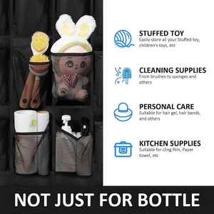 Black Door-Back Mesh Storage Hanging Bag with 4 <b>Hooks</b> for <b>Shoes</b> and Cups - Product Image 5