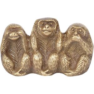Diseño de casa de campo moderno de lujo Estatua de tres monos de latón Hear-No See-No Speak-No Evil Animal Estatuilla hecha a mano Eco-Friendly - Product Image 1