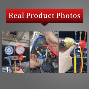 Juego de Manómetros para Refrigerante de 3 Vías, Resistente, Kit de Servicio para Aire Acondicionado Automotriz-001 - Product Image 4