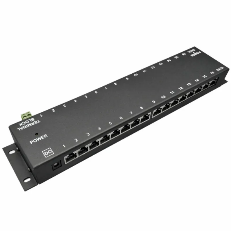 12-56V 120W 802. 3AF/AT 16 puertos Montaje en rack Gigabit Panel POE pasivo 56V 120W Inyector PoE para cámara PTZ