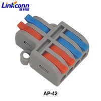 Connecteurs de fils AP-42, 2 entrées 4 sorties, mini-borne de connexion rapide pour éclairage industriel