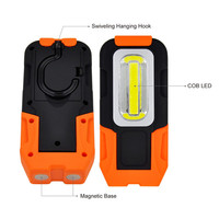 Lampe de travail LED portable multi-usage magnétique COB lampe de poche de travail AAA lampe de réparation de voiture pliante à piles avec crochet suspendu