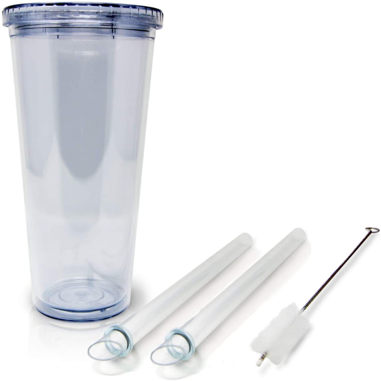 Оптовая продажа, детские чашки с одной стенкой для молока Boba объемом 22 унции, многоразовые чашки для молока и чая, прозрачный пластиковый стакан для кофе с соломинкой