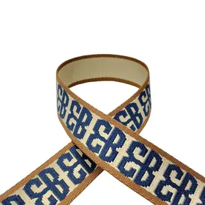 Custom jacquard woven webbing 25/30/35mm width colorful polyester nylon tape double side jacquard webbing for garment