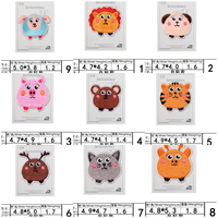 Ensemble de 9 patchs autocollants en forme d'animaux gras pour vêtements, chapeaux, sacs, chaussettes, pour cadeaux DIY, décoration d'activités commerciales, usage quotidien