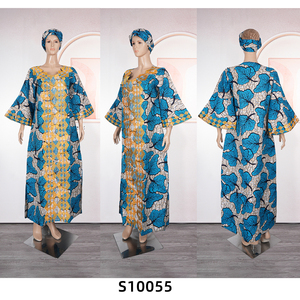<span class=keywords><strong>Robe</strong></span> <span class=keywords><strong>Longue</strong></span> Traditionnelle Africaine Personnalisée H & D <span class=keywords><strong>en</strong></span> Tissu Wax Coloré Grande Taille Brodé - Product Image 2