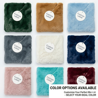 Couverture Imperméable Anti-éclaboussures en Peluche Douce de Luxe avec Logo Personnalisé, en Fourrure de Lapin et TPU 3 Couches, Vente en Gros Usine pour Adultes