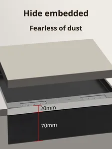 Châu Âu 12-vị trí đa chức năng bằng thép không gỉ Flip-Top tường ổ cắm năm lỗ Đá Cẩm Thạch kiểu Anh 16A cắm sàn ổ cắm - Product Image 3