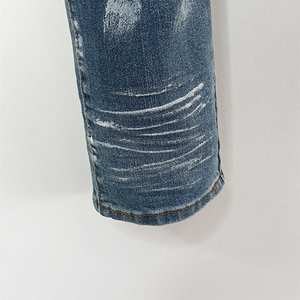 Hindistan Indigo Denim kumaş plise boy pantolon artı boyutu erkek kot boya Baggy kot Hommes Slim Fit - Product Image 6