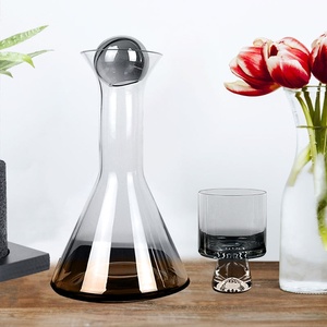 Mới Sang Trọng Chì Miễn Phí Pha Lê Rượu Vang Decanter Và Rượu Vang Thủy Tinh Thiết Lập Cổ Phiếu Bán Buôn Rượu Vang Đỏ Decanter - Product Image 2