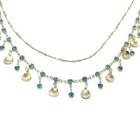 Parure de bijoux FTS plaqué or avec zircone cubique bleue style océan, collier et bracelet, faible commission, agent d'approvisionnement 1688