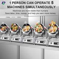 Robot alat masak makanan pintar, mesin masak robot pintar tidak lengket komersial otomatis mengaduk fryer listrik memasak