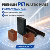 Plaque isolante électrique en polyétherimide (PEI) Ultem, plastique diélectrique haute température, pièces de tiges isolantes usinées sur mesure par CNC