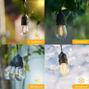 Douille E27 Festoon Remplaçable Étanche IP65 pour Éclairage Ambiant Saisonnier Extérieur Café Bistro Jardin Soirée - Product Image 4