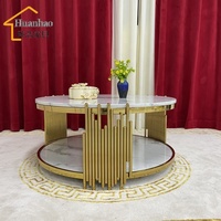 Table basse ronde en marbre, ensemble de 4 pièces, moderne et bon marché, meubles de salon de haute qualité, en acier inoxydable, couleurs or