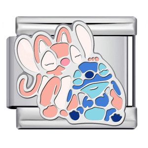 <b>Stitch</b> Cartoon Italian Modular Bracelet <b>Charm</b> Set Unisex DIY Jewelry Gift Titanium Steel - Product Image 4