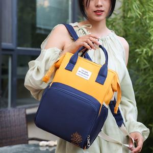 Custom Logo Simple Large Capacity Mommy Bag Waterproof Baby Diaper <b>Backpack</b> With USB - Product Image 1
