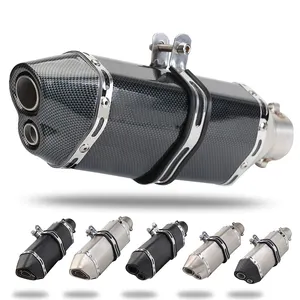 Wholesale Hot Moto Silencer Pipe Inlet Double-outlet Universal Motorcycle Exhaust Muffler Pipe