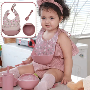 Juego de Platos y Cucharas de Silicona para Bebés, Directo de Fábrica, Kit de Aprendizaje para la Hora de Comer, Kit de Comedor Colorido para Niños Pequeños - Product Image 4