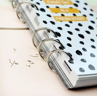 Journal de voyage personnalisé A5, reliure spirale à feuilles mobiles, papier recyclé, couverture transparente en PVC imperméable
