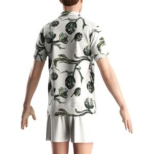 Camisas de Verano Vintage Personalizables para Hombre, de Secado Rápido, Manga Corta, con Estampado Floral, Transpirables, de Sarga Blanca, para Playa, Suministro ODM - Product Image 6