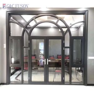 Fuson ประตูบานเลื่อนอลูมิเนียมหรูหราแฟชั่นใหม่ประตูบานเลื่อนอลูมิเนียมสำหรับประตูกระจกอลูมิเนียมเพื่อการพาณิชย์ - Product Image 1