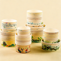 Contenants jetables en papier kraft de qualité alimentaire 750-1300ML pour plats à emporter, bols ronds en papier et soupes chaudes