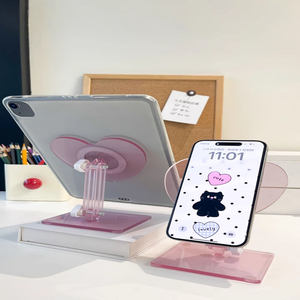 Soporte Magnético para Teléfono en Forma de Corazón, Multifuncional, Ajustable, de Acrílico Transparente, para Escritorio - Product Image 3