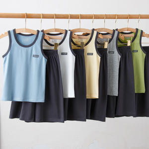 <span class=keywords><strong>Canotta</strong></span> Estiva Senza Maniche per Bambini, Pigiama in Cotone Pettinato Traspirante, Abbigliamento per Aria Condizionata, Canottiere da <span class=keywords><strong>Uomo</strong></span> Taglie Forti - Product Image 1