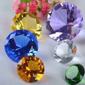 Guangzhou En Gros Différentes Couleurs 200mm cristal de diamant Presse-papiers logo Personnalisé Verre Clair grand Cristal De Diamant