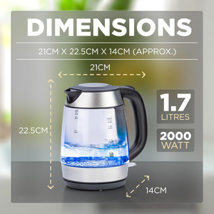Appliances Kitchen Home <b>Tea</b> Kettle Glass <b>Tea</b> <b>Maker</b> Water BOIL Glass Teapot 1.8L Portable Cordless Electric Kettles - Product Image 3
