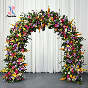 ซุ้มดอกไม้ผ้าไหมสีรุ้งธรรมชาติ สำหรับงานแต่งงาน งานเลี้ยงฉลองกลับไปโรงเรียน ฉากถ่ายรูปสีเข้ม - Product Image 1