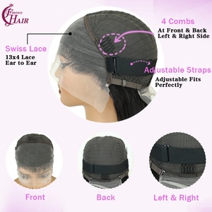 Vente d'usine FH : Perruques lisses de 22 pouces, perruque frontale en dentelle 13x4, cheveux humains, bande détachable, densité 180%, cheveux naturels vietnamiens - Product Image 2