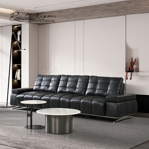 คีเนส โซฟาปรับเอนหนังแท้ โซฟาสามที่นั่ง เฟอร์นิเจอร์ห้องนั่งเล่น - Product Image 6