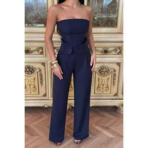 Ensemble de costumes pour femmes bleu marine Johanna, tenue élégante pour équipe - Product Image 4