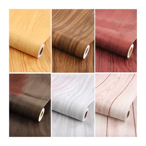 Wholesales Dark Self Adhesive Wall Sticker Wood Mix Color High Definition Wallpaper For Home